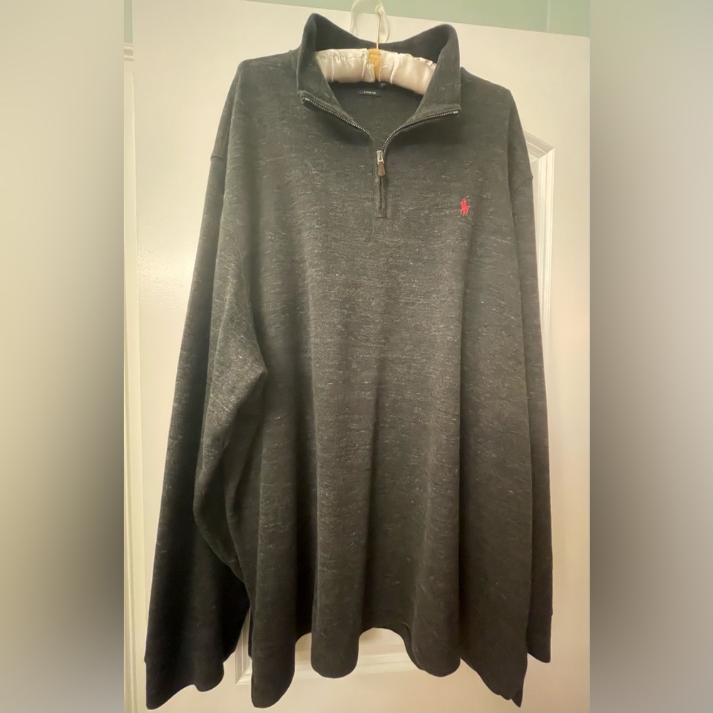 Men's Polo Ralph Lauren 2XL Estate Rib 1/4 Zip Long-sleeved Pullover, pre-owned